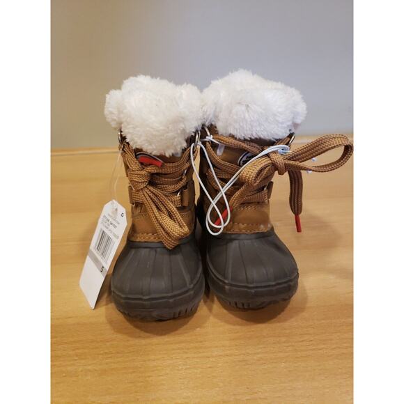 NAUTICA KIDS TAN AYCE WINTER BOOTS WITH FAUX FUR TRIM TODDLER SIZE 5 - Picture 1 of 9